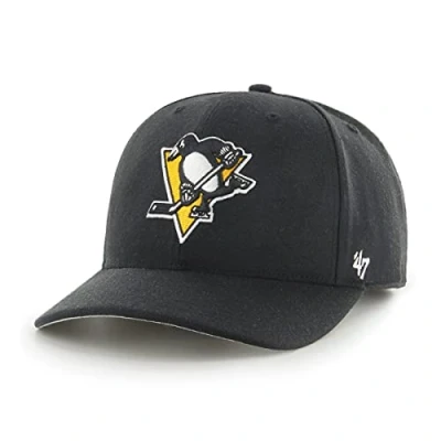 Image of 47 NHL Pittsburgh Penguins Cold Zone MVP DP Unisex Baseball Cap, Snapback, Penguin Badge Logo, Colour Black