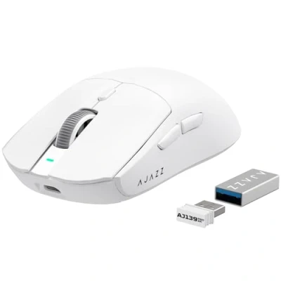 Image of ATTACK SHARK AJAZZ AJ139PRO SUPERLIGHT 4K Wireless Gaming Mouse, Ultra Light(65g), PAW3395 Sensor,26000 DPI,4KHz,2.4Ghz/USB C Wired Esports Mice,6 Programmable Button,700h Battery Life,PC/MAC White