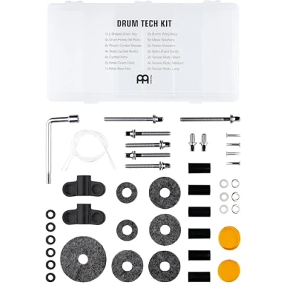 Image of Meinl Cymbals Drum Tech Kit Accessories 46 piece Spare Parts Set Including Storage Box (MDTK)
