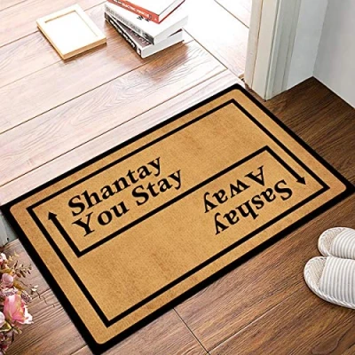 Image of Joelmat Sashay Away, Shantay You Stay Entrance Non Slip Indoor Rubber Door Mats for Front Door/Bathroom/Garden/Kitchen/Bedroom 23.6&quot;x 15.7&quot;