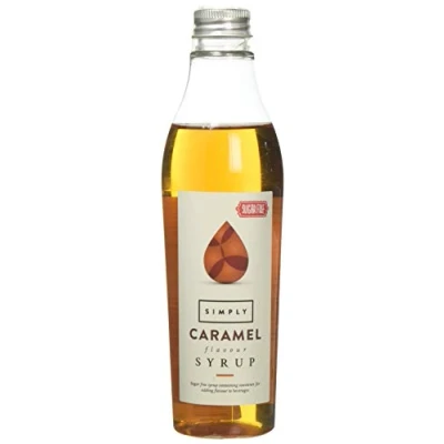 Image of Simply Sugar Free Caramel Syrup, Low Calorie, Vegan &amp; Nut Flavoured Syrup for Coffee, Cocktails Baking (250ml)