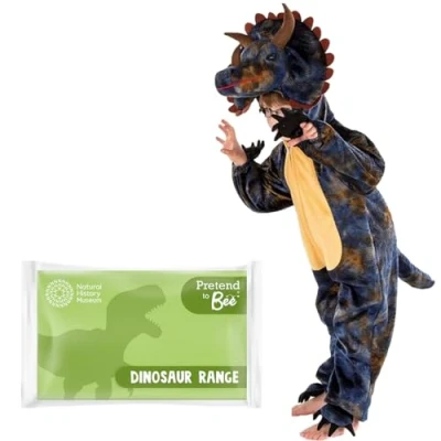 Image of PRETEND TO BEE Triceratops Dinosaur Fancy Dress Costume for Kids, Official Natural History Museum, Onesie, 3 5 Years