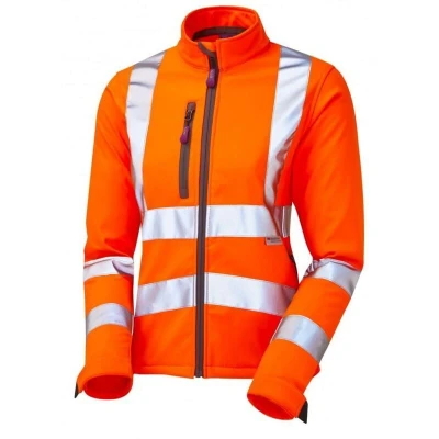 Image of Leo Workwear Honeywell ISO 20471 CL 2 Women&#039;s Softshell Jacket Hi vis Orange3XL