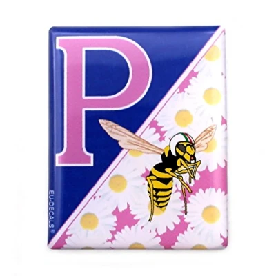 Image of front badge Overlay 3D Decal domed for the (horncasting) Pink Daisies Made by Billet One, compatible with Vespa scooters