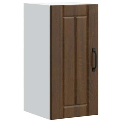 Image of vidaXL Lucca Kitchen Wall Cabinet Brown Oak, Engineered Wood, Mounted, Glass Doors, 60x31x40 cm