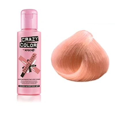 Image of 4 Crazy Color Semi Permanent Hair Colour Dyes by Renbow 100ml Peachy Coral 70