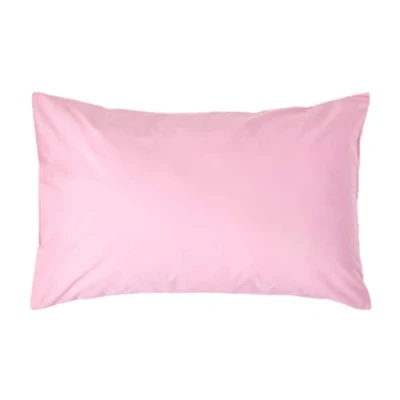 Image of HOMESCAPES Pink Pure Egyptian Cotton Pillowcase Standard Size 200 TC 400 Thread Count Percale Equivalent Housewife Pillow Case