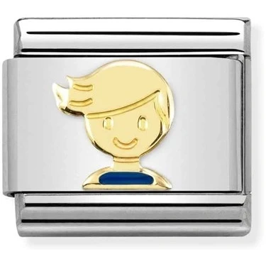 Image of Nomination Gold Blue Boy Charm