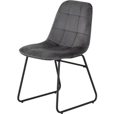 Image of Seconique Lukas Dining Chair Set of 2 in Grey Velvet