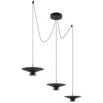 Image of Lindby LED pendant light Norvind, 6 bulb, black, metal