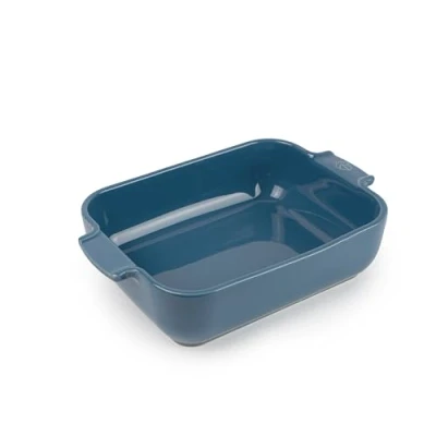 Image of PEUGEOT Rectangular Ceramic Baking Dish 25 cm x 16.8 6.2 Capacity: 1.4 L 2 3 Servings 10 Year Guarantee Made In France Light Blue Colour
