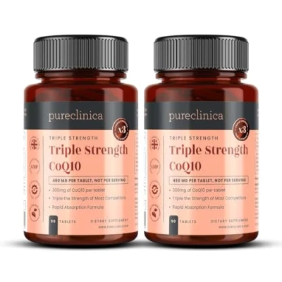Image of CoQ10 300mg x 180 Tablets (2 Bottles of 90) 6 Months Supply! w/VIT C and Black Pepper Extract.