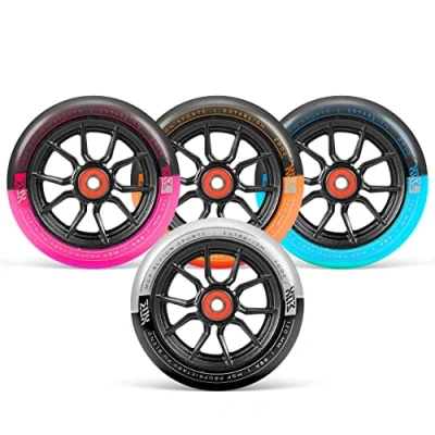Image of Madd Gear MFX Syndicate 120mm Stunt Scooter Wheels Multiple Colours, Sold in Pairs (Black/Pink)