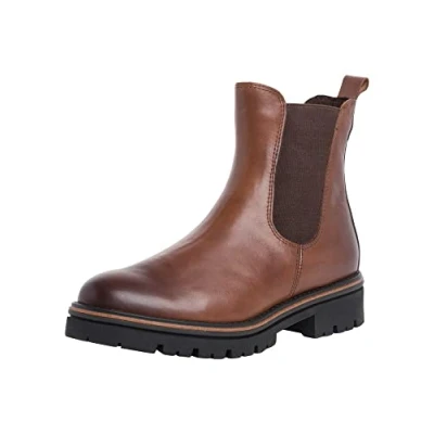 Image of Marco Tozzi 2 25436 29 Women&#039;s Chelsea Leather Boot, Cognac, 3.5 UK