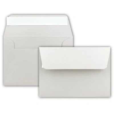 Image of 25 x Envelopes B6 Light Grey 12.5 17.5 cm Self Adhesive 120 g/m² Wide Elegant Closure Flap Invitation