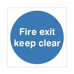 Image of 2 x Fire Exit Keep Clear Signs 100mm Self Adhesive