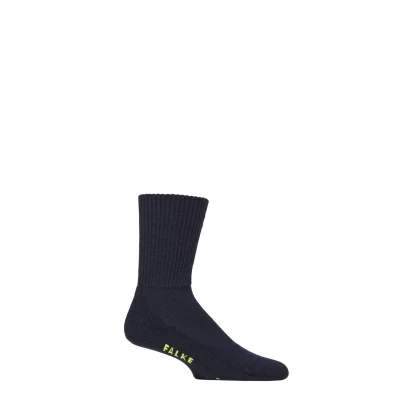 Image of Mens and Women&#039;s 1 Pair Falke Walkie Light Cushioned Virgin Wool Walking Socks Marine 4 5 UK