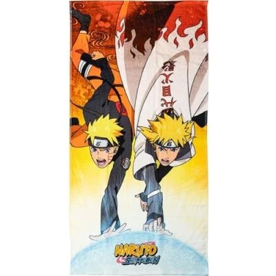 Image of CERDÁ LIFE&#039;S LITTLE MOMENTS Naruto Children&#039;s Towel Multicolour 70x140 cm Made with 100% Cotton 320 gsm Small and Minato Print Original Product Designed in Spain