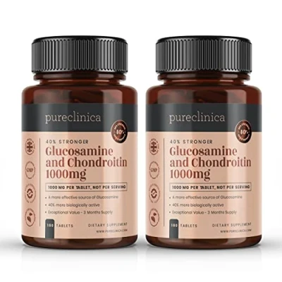 Image of Glucosamine HCL and Chondroitin 1000mg X 360 Tablets (2 Bottles of 180) 12 Months Supply