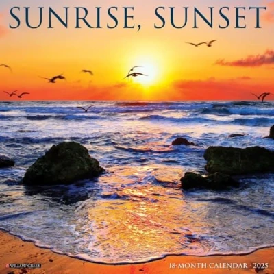 Image of Willow Creek Press Sunrise, Sunset Monthly 2025 Wall Calendar (12&quot; x 12&quot;)