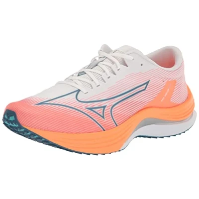 Image of Mizuno Men&#039;s Wave Rebellion Flash Running Shoe, White/Silver, 11