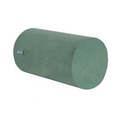Image of KiddyMoon Foam Playground Velvet For Kids Obstacle Course Children Montessori Toy Babies Soft Construction Blocks, Element Roller, Made In The EU, Forest Green