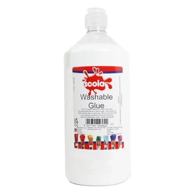 Image of Scola Washable Crafting Kids Glue, 1 Litre, School Supplies, Art and Crafts Projects, Children&#039;s Craft Ideal for