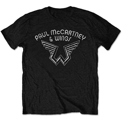 Image of Paul McCartney Wings Logo Official Tee T Shirt Mens Unisex (Large) Black