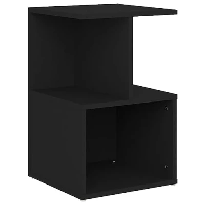 Image of vidaXL Bedside Cabinet Black Engineered Wood Bed Stand Side Table Nightstand