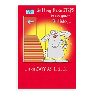 Image of Regal Publishing Humour Funny Birthday Card Steps easy as 1 2 3 7 x 5 inches