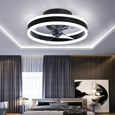 Image of TATANE Led Ceiling Fans with Lights Reversible Remote, 6 Speeds Modern Bedroom Fan Light Quiet Φ40cm Dimmable Small for Living room,Black