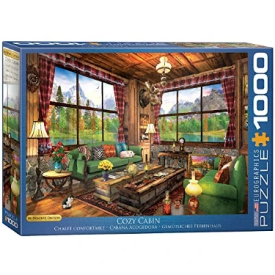 Image of EuroGraphics 60005377 Cozy Cabin by Dominic Davison Puzzle, Various, 48 x 68 cm