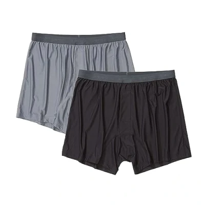 Image of ExOfficio Men&#039;s Give n go 2.0 Boxer 2 Pack Shorts, Steel Onyx/Black, L