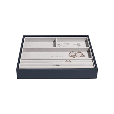Image of Stackers Navy Classic Medium Jewellery Box Ring/Bracelets Layer