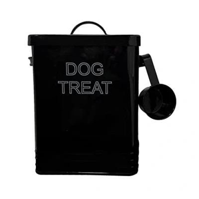 Image of NOBEL Dog Food or Treat Storage Tin with Lid Scoop Non Slip Pads, Assorted, (9250)