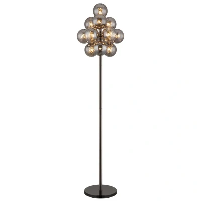 Image of Conor Table Lamp Gunmetal Balls Smoke Glass Shade 13x G9