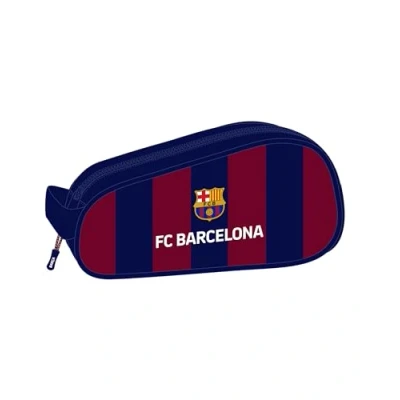 Image of Safta F.C. Barcelona Oval Shoe Rack, Multi Purpose, Pencil Case, Sport, Extracurricular Football, Comfortable and Versatile, 34 x 18 15 cm, Navy Blue/Maroon, Blue/Garnet, Estándar, Casual