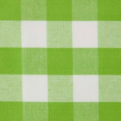 Image of HOMESCAPES 100% Cotton Green Gingham Furnishing Fabric Block Check 150 cm Wide Thick Yarn Dyed Woven Pure for Upholstery Curtains Cushions and Soft Furnishings, Per Metre