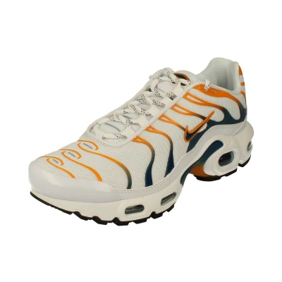 Image of NIKE Air Max Plus GS Running Trainers DV7083 Sneakers Shoes (UK 5 US 5.5Y EU 38, White Marina Kumquat Black 100)