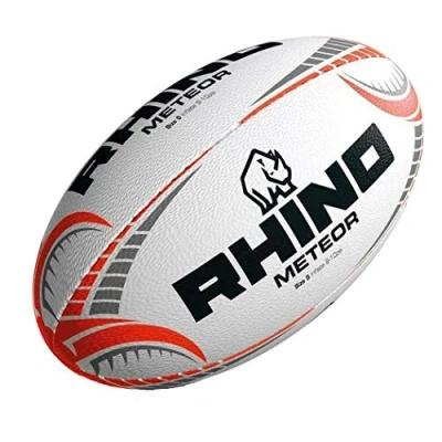 Image of Rhino Unisex&#039;s Meteor Match Rugby Ball Size 5, White, 5