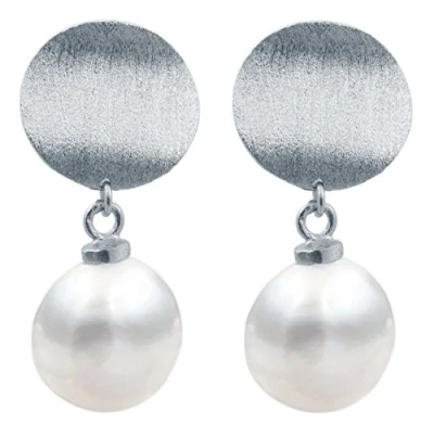 Image of Secret &amp; You Women Pearl Earrings Freshwater Cultured Baroque Pearls 9 10 mm available with 925 Sterling Silver mounts In or Gold Plated Options