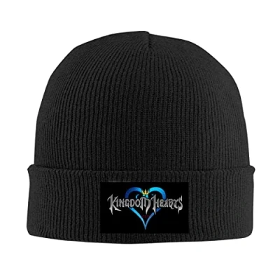 Image of kenwozi Kingdom Hearts Logo Cool Winter Warm Knit Beanie Caps Black