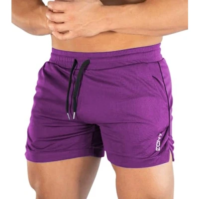 Image of Superora Mens Running Gym Sport Shorts Breathable Outdoor Workout Training with Pockets Purple