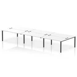 Image of Impulse Bench B2B 6 Person 1600 Black Frame Office Desk White
