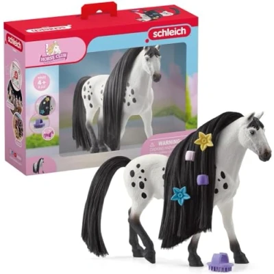Image of schleich Horse Club 42622 Sofia&#039;s Beauties Knabstrupper Stallion Beauty with Brushable Hair 8pc Styling Figurine and Playset Accessories Perfect Toys Gift for Boys, Girls, Kids Ages 4+