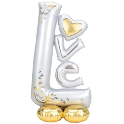 Image of amscan 4246511 Airloonz: L O V E Wedding Foil Balloon