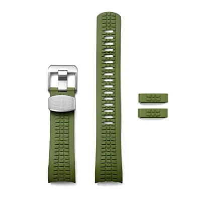 Image of CRAFTER BLUE CB11 22mm Curved End Rubber Watch Strap Quick Release Replacement Band for Seiko SKX series, SRPDxx series and new Sports 5, Green