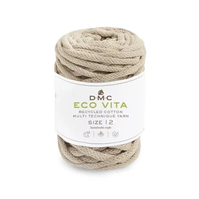 Image of DMC Eco Vita 12, Crochet Knitting Macrame Yarn, Light Brown (03), 250g