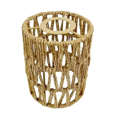 Image of Rattan Ceiling Lampshade, Wicker Boho Style Woven Pendant Light Shade, Vintage Lampshade Lamp Decoration