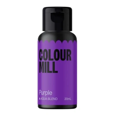 Image of Colour Mill Aqua Blend Food Colouring Liquid Purple Edible Paint for Royal Icing, Macarons, Meringue, Fondant, Jellies, Beverages and More 20 ml